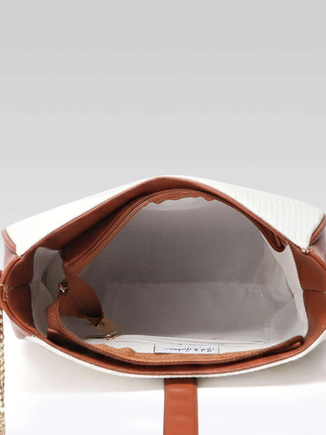 Image of Mast & Harbour Women White, Tan Shoulder Bag