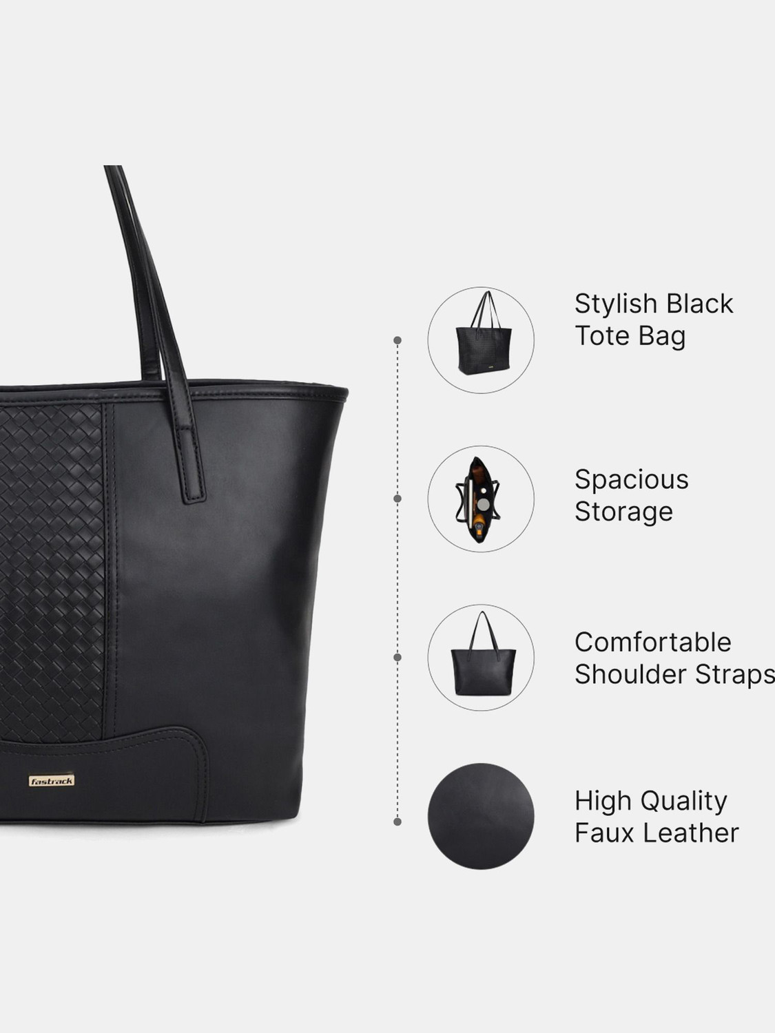 Image of Fastrack Women Black Tote