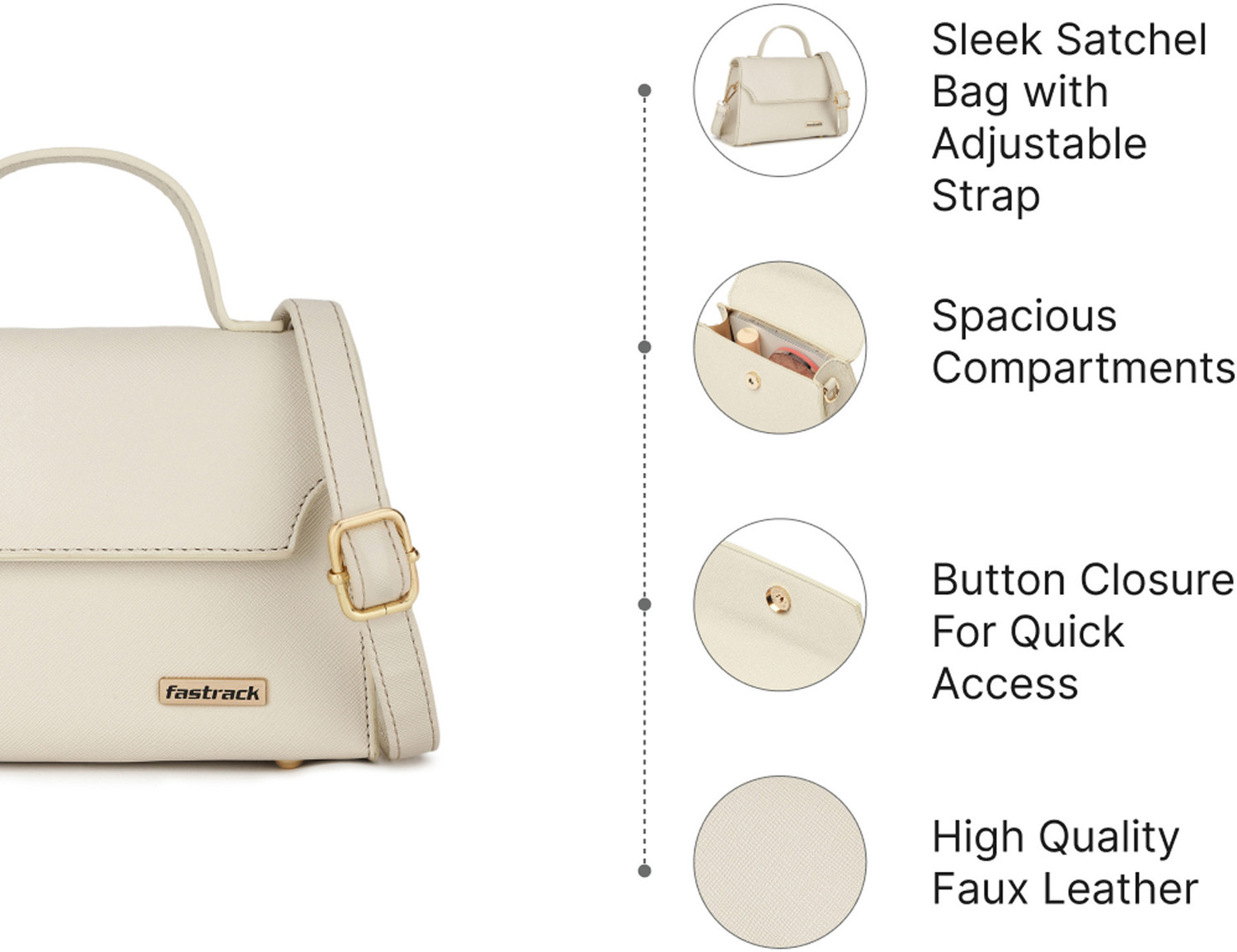 Image of Fastrack Girls Beige Satchel