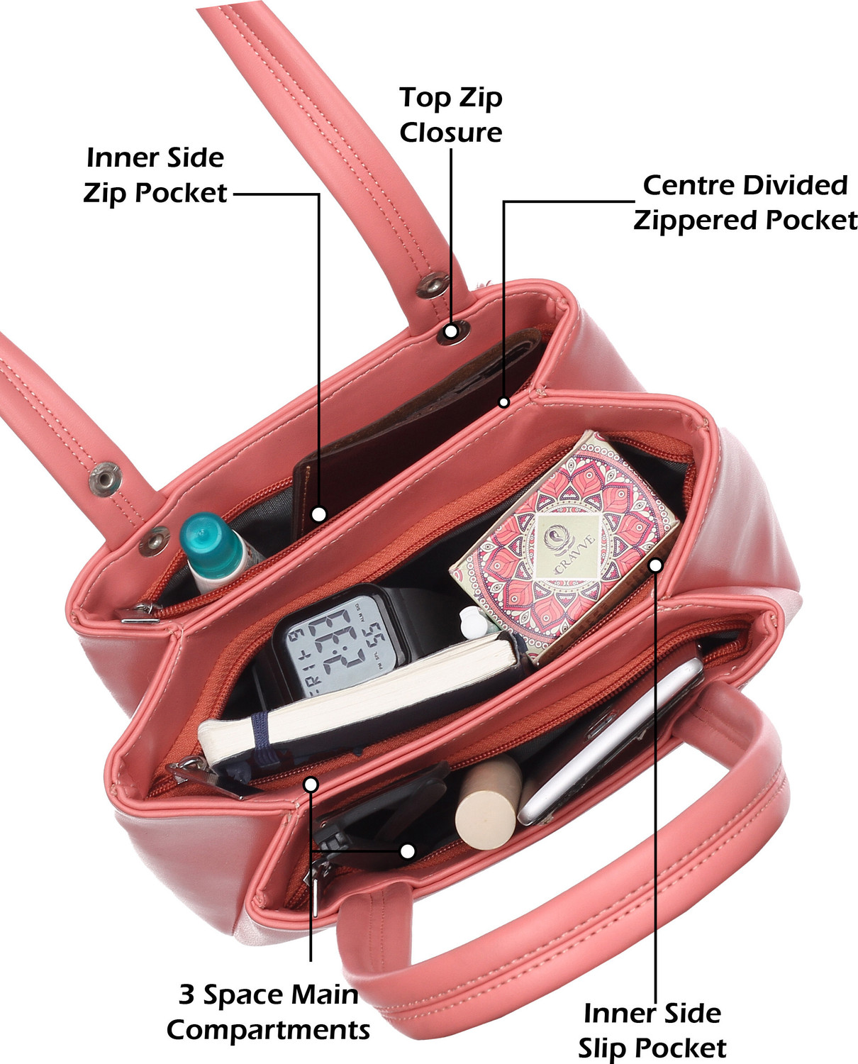 Image of Clovia Fashion Women Orange Hand-held Bag