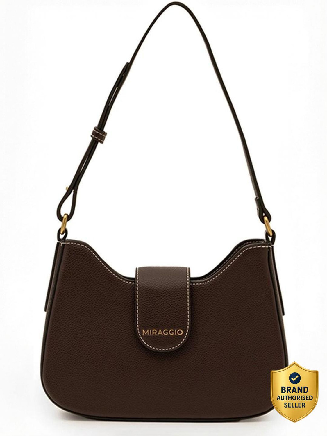 Image of Miraggio Women Brown Shoulder Bag