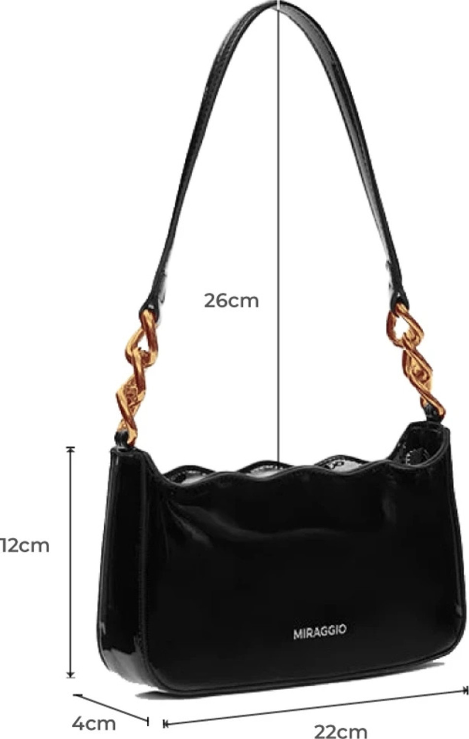 Image of Miraggio Women Black Shoulder Bag