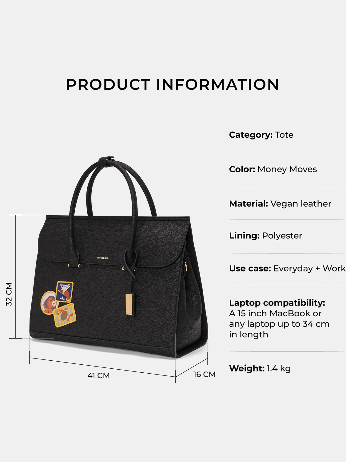 Image of Mokobara Men & Women Black Messenger Bag
