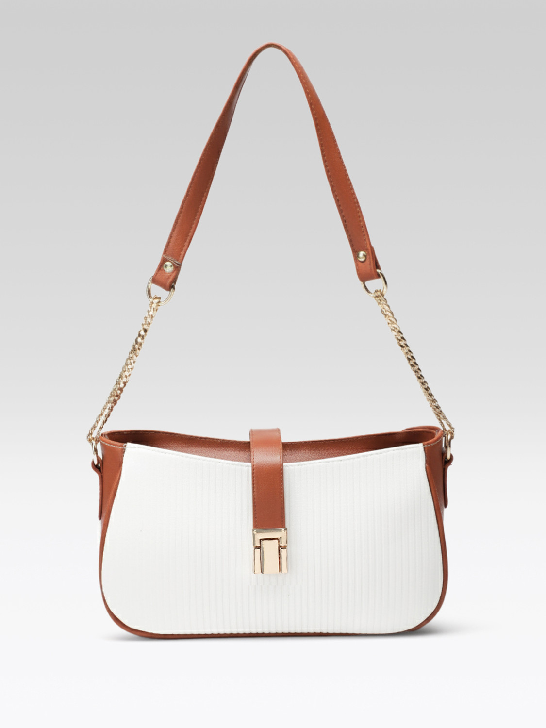 Image of Mast & Harbour Women White, Tan Shoulder Bag