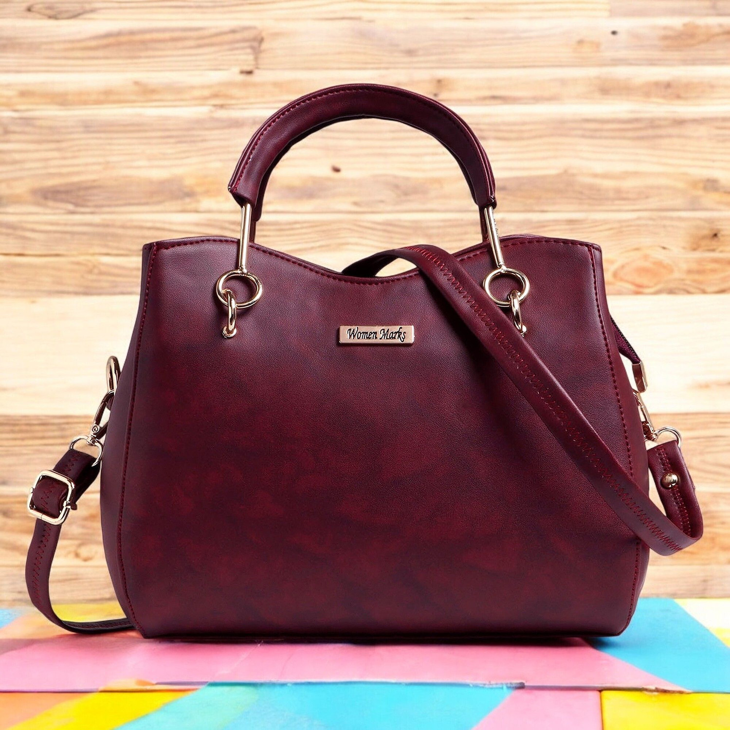 Image of Women Marks Women Maroon Hand-held Bag