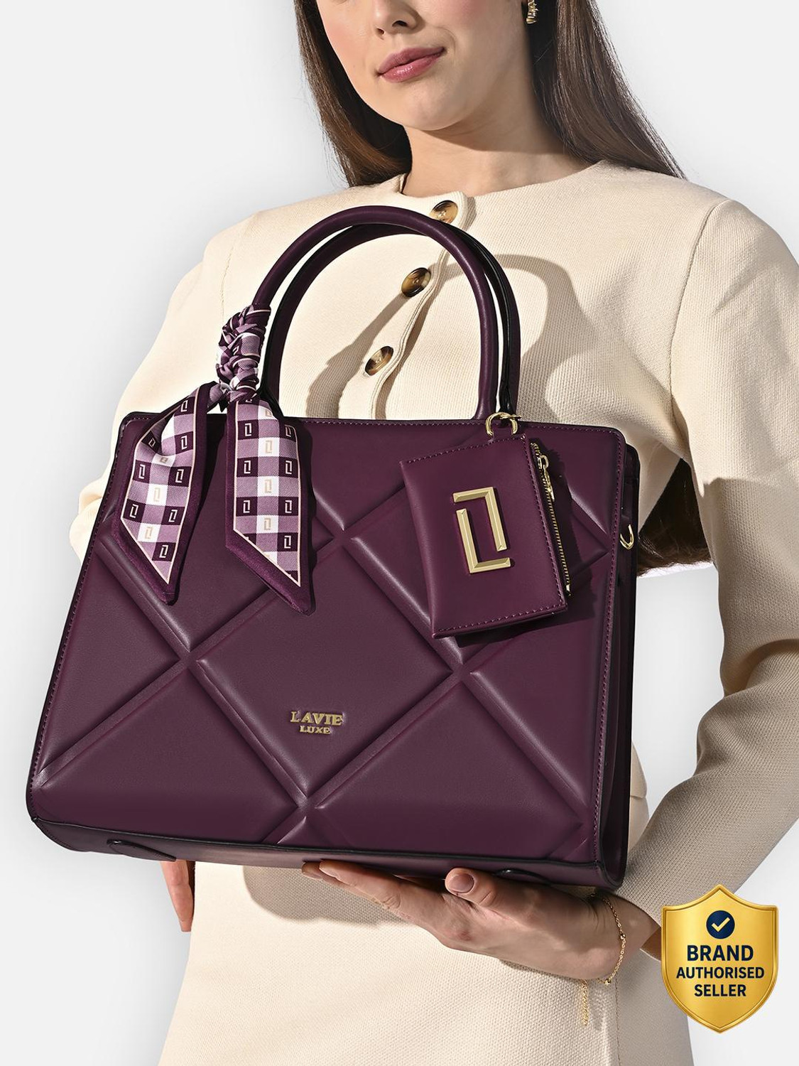 Image of Lavie Luxe Women Purple Satchel