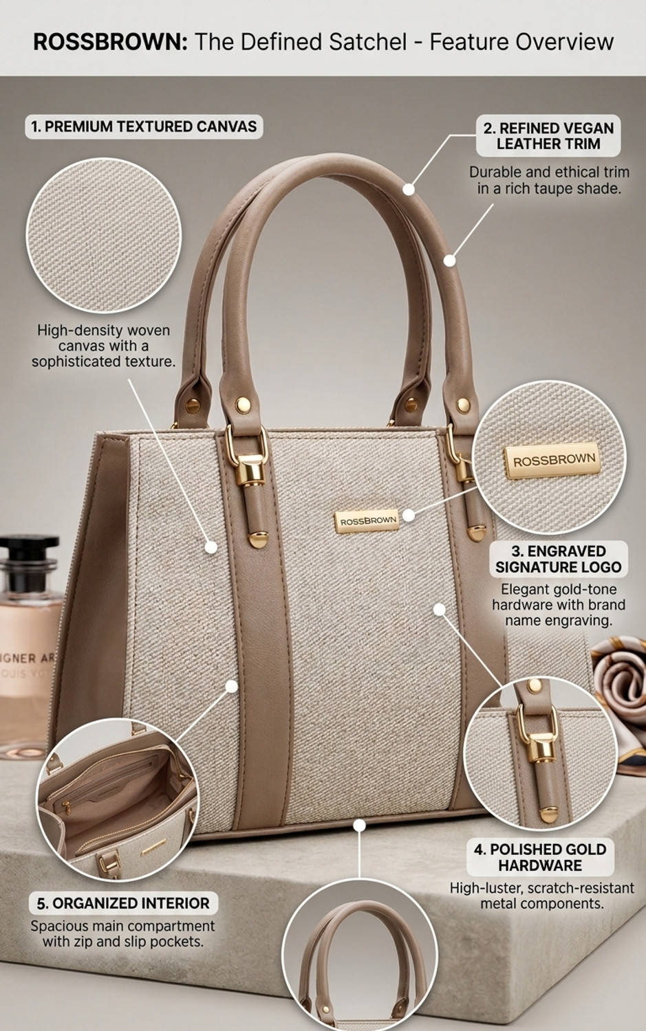 Image of Ross Brown Women Beige Hand-held Bag