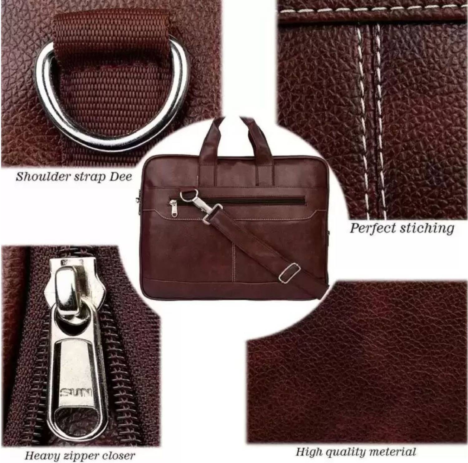 JairaJ Synthetic Leather Laptop Messenger Bag - Image 4