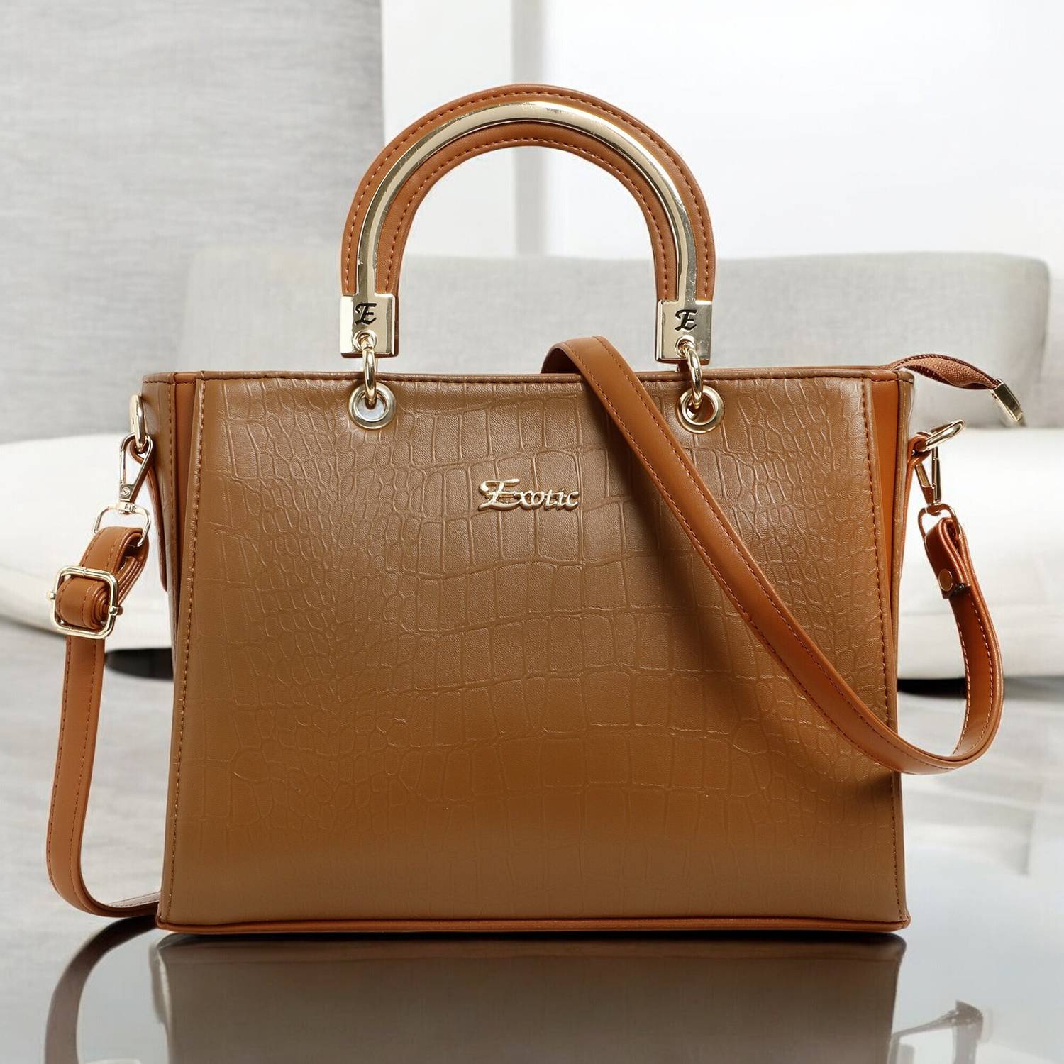 Exotic Women Tan Handbag - Image 2