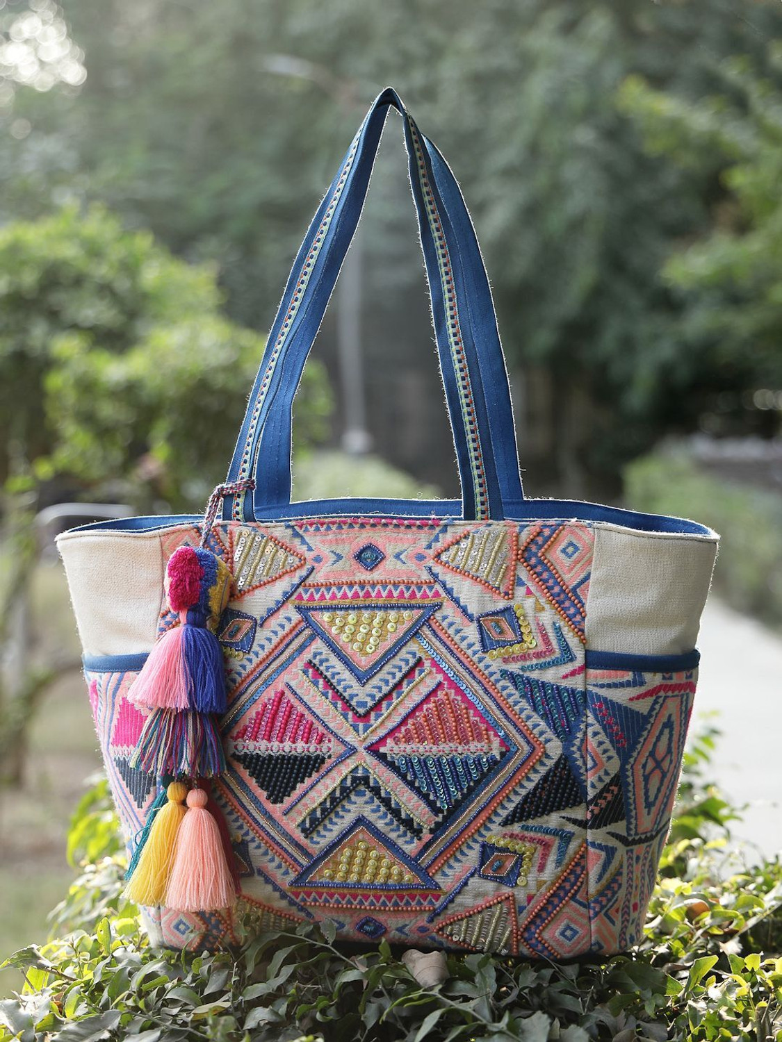 Image of Anekaant Women Blue, Multicolor Tote