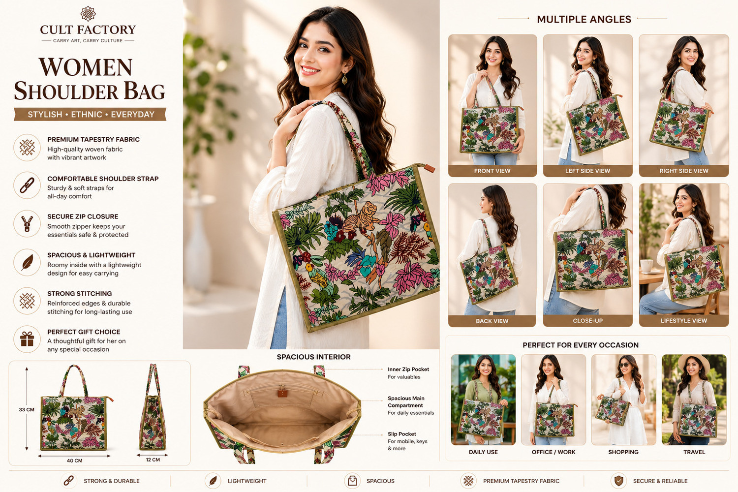 Image of Cult Factory Women Multicolor Shoulder Bag