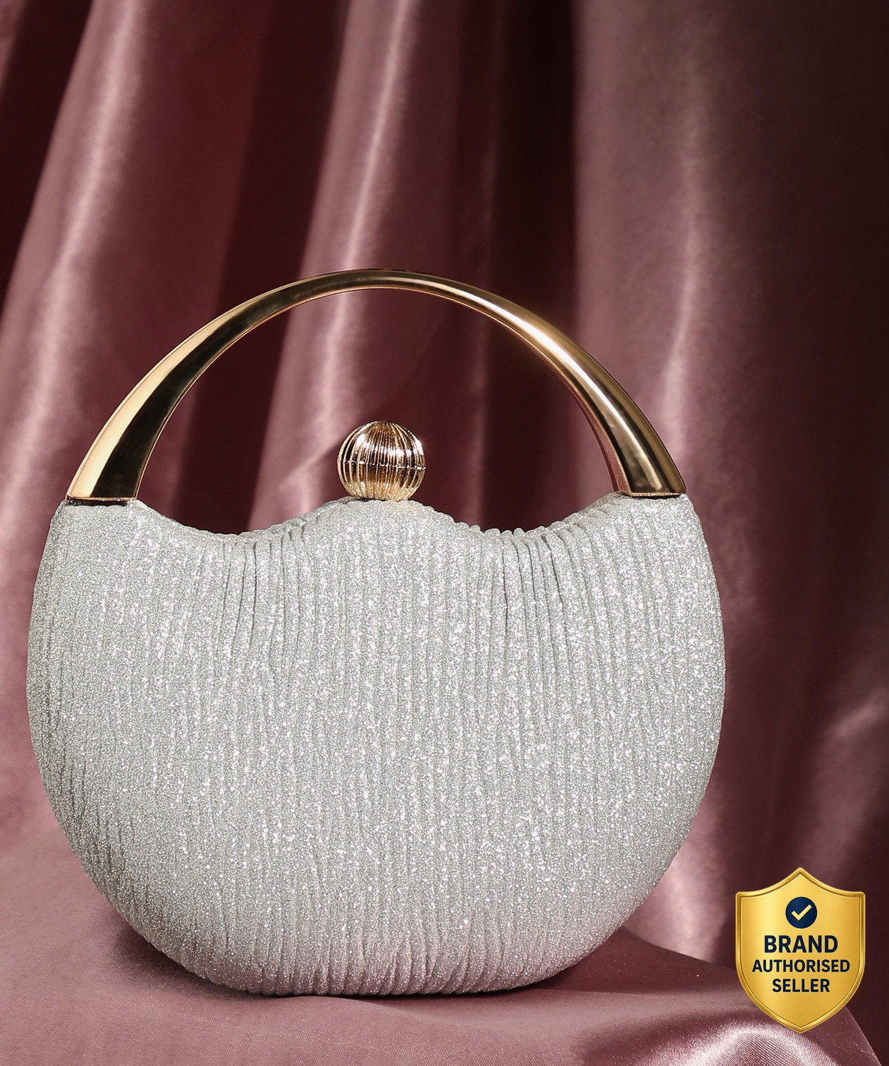 Image of Haute Sauce Women Silver Handbag