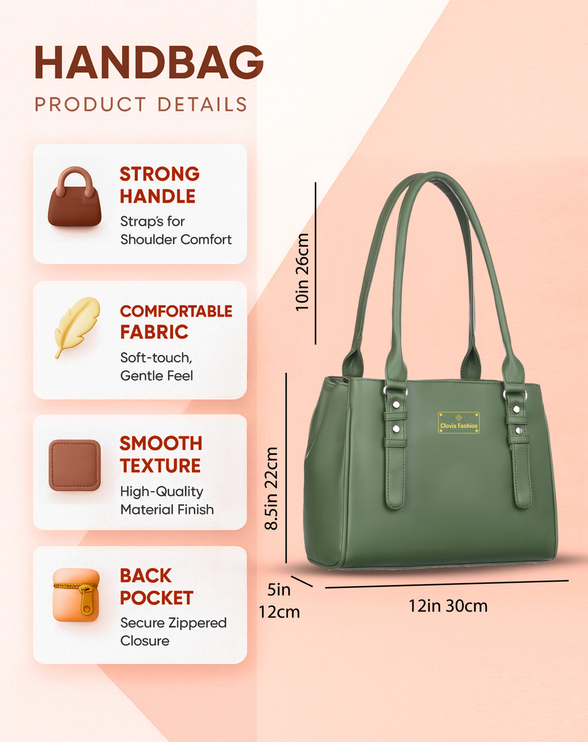 Image of Clovia Fashion Women Green Handbag