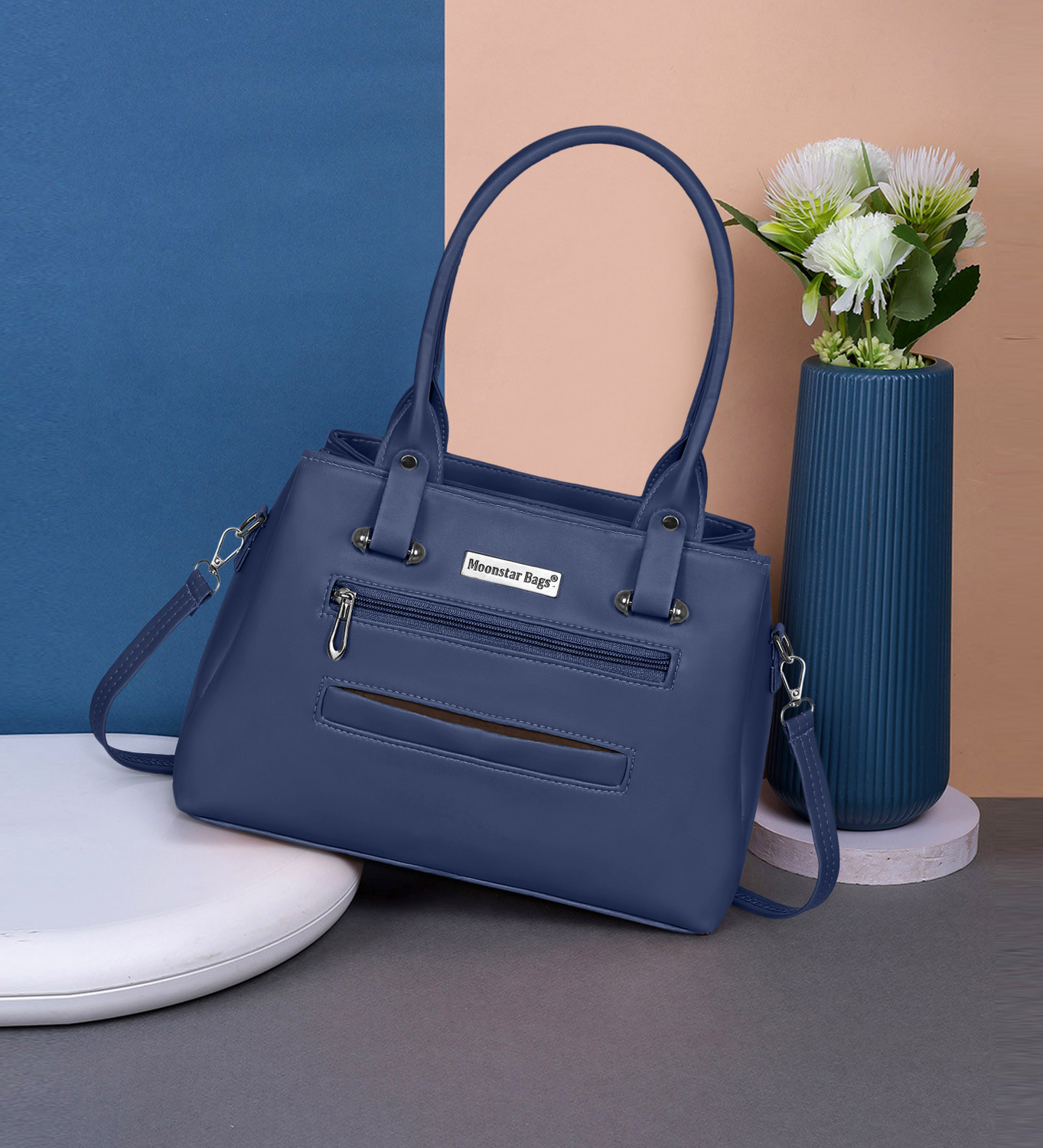 Image of MOONSTAR BAGS Women Blue Handbag