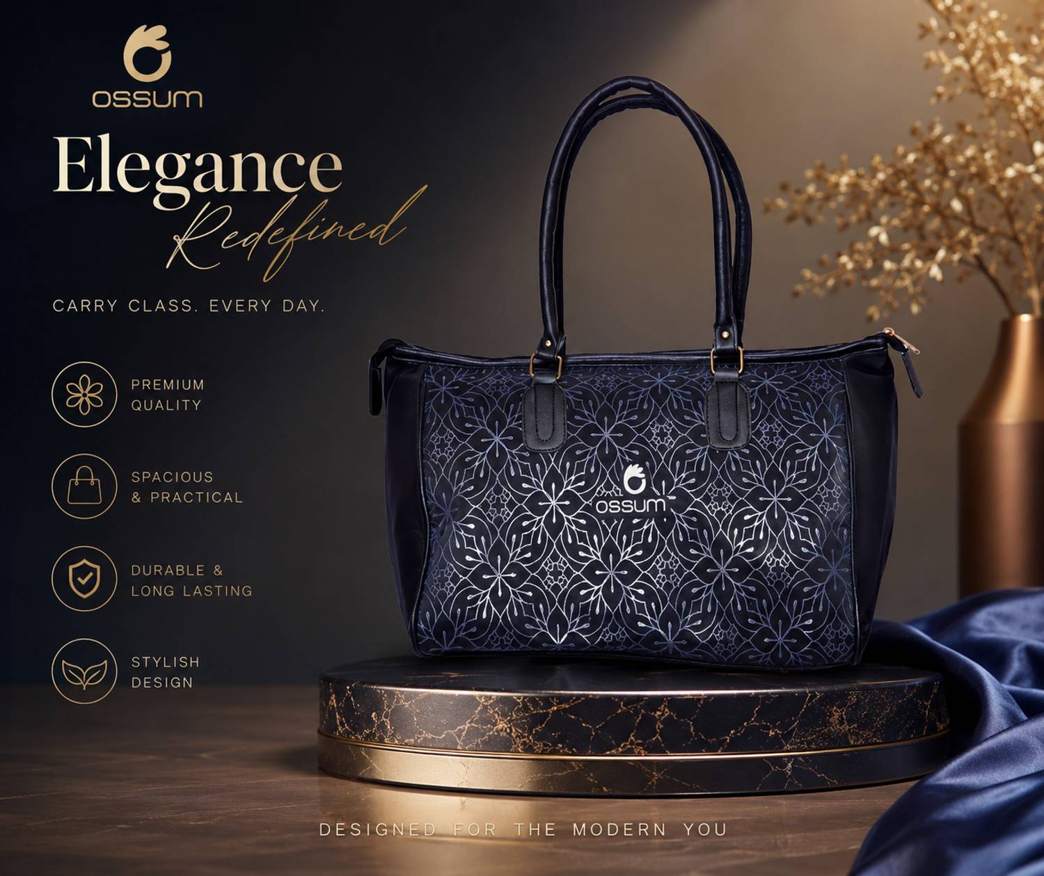Buy OSSUM Men & Women Black Handbag Black Online @ Best Price in
