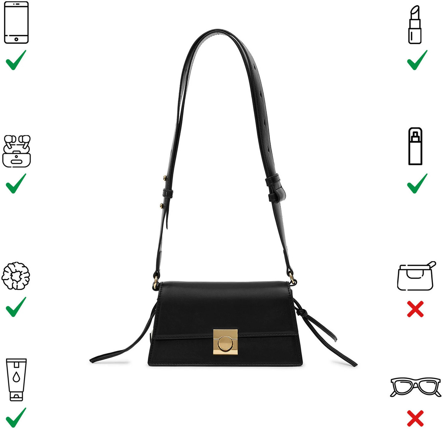 Image of Miraggio Women Black Sling Bag