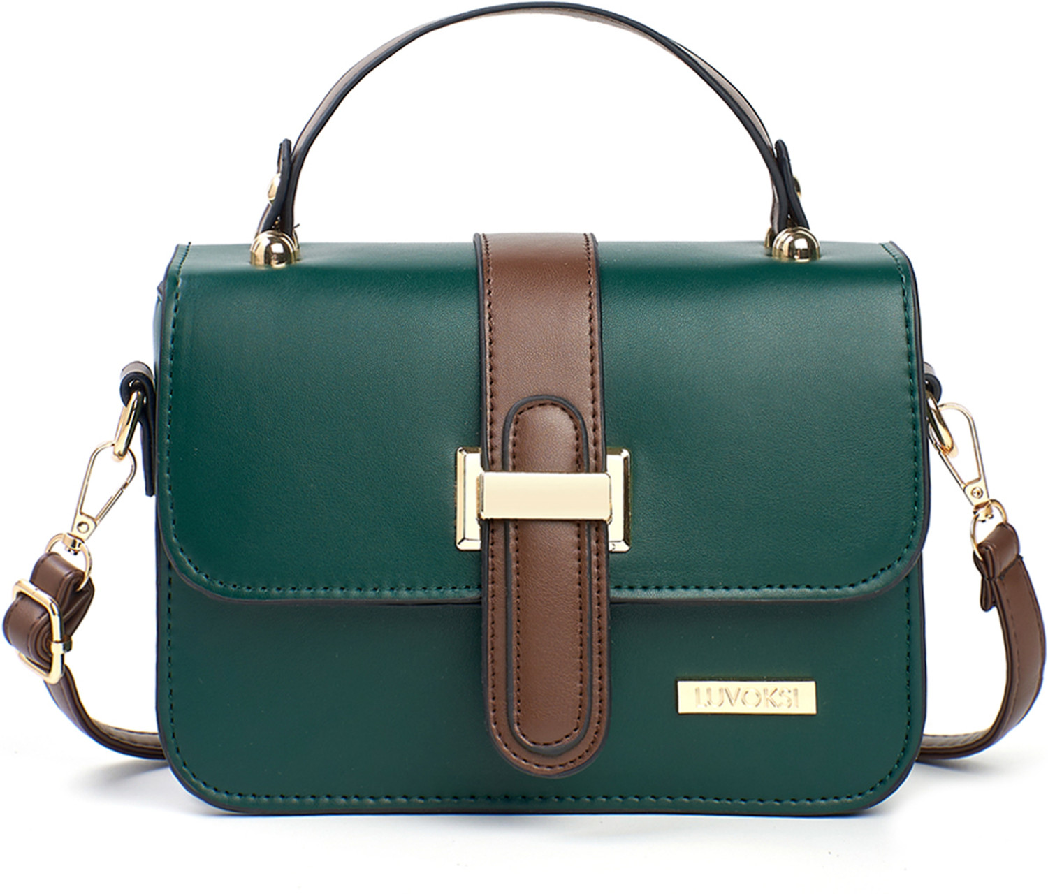 LUVOKSI Women Green, Brown Sling Bag