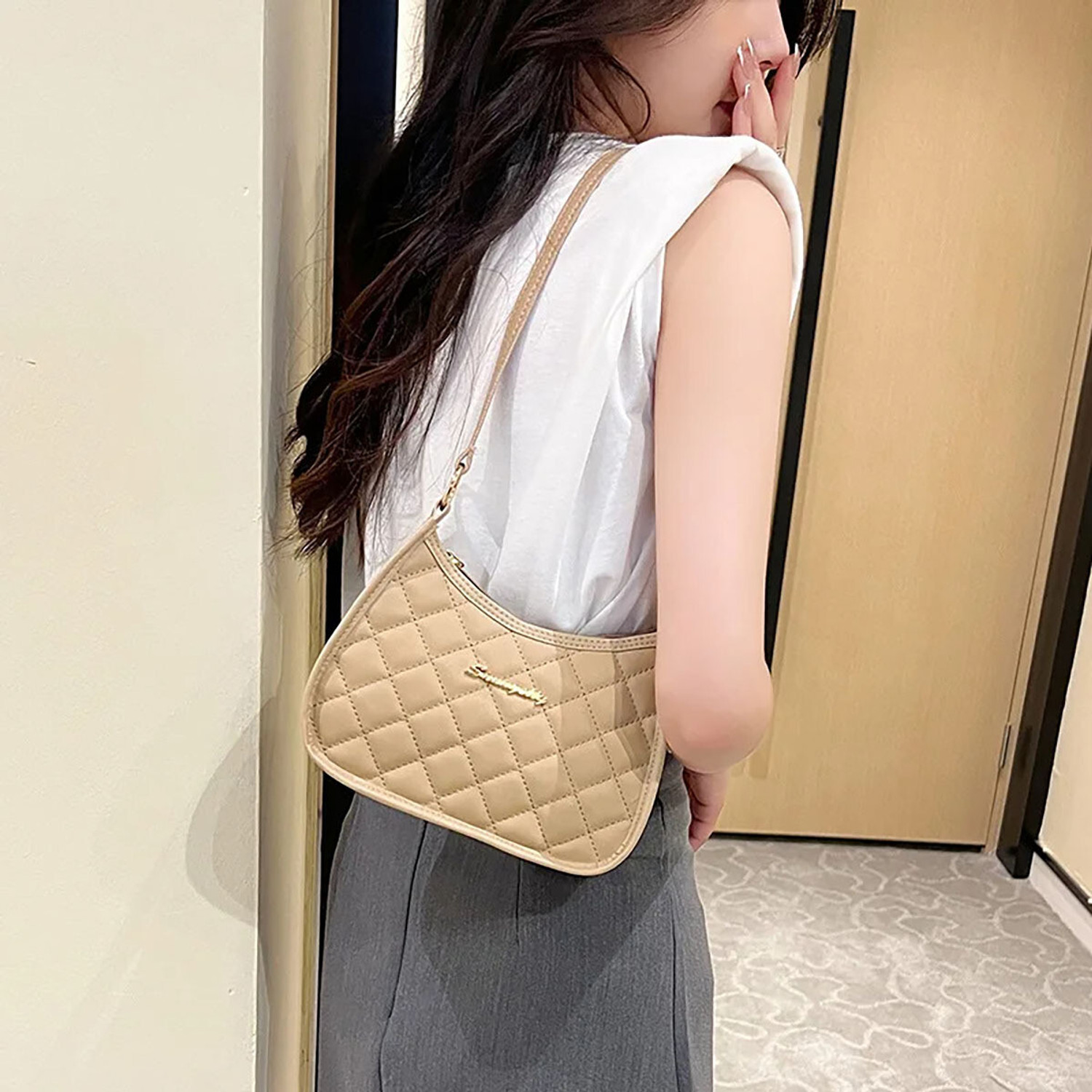 Image of SYGA Women Beige Shoulder Bag