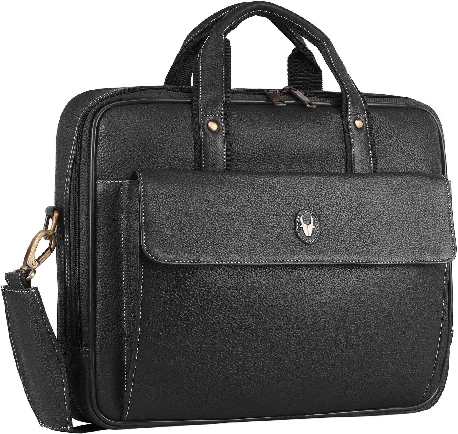 Image of WILDHORN Men Black Messenger Bag