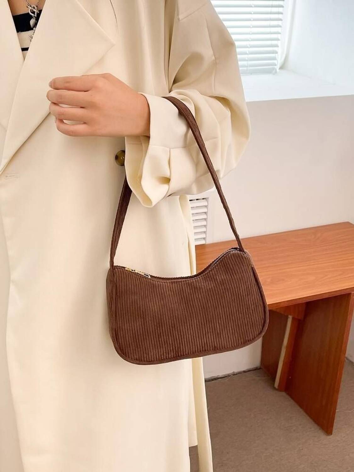 aesthetic Women Brown Sling Bag