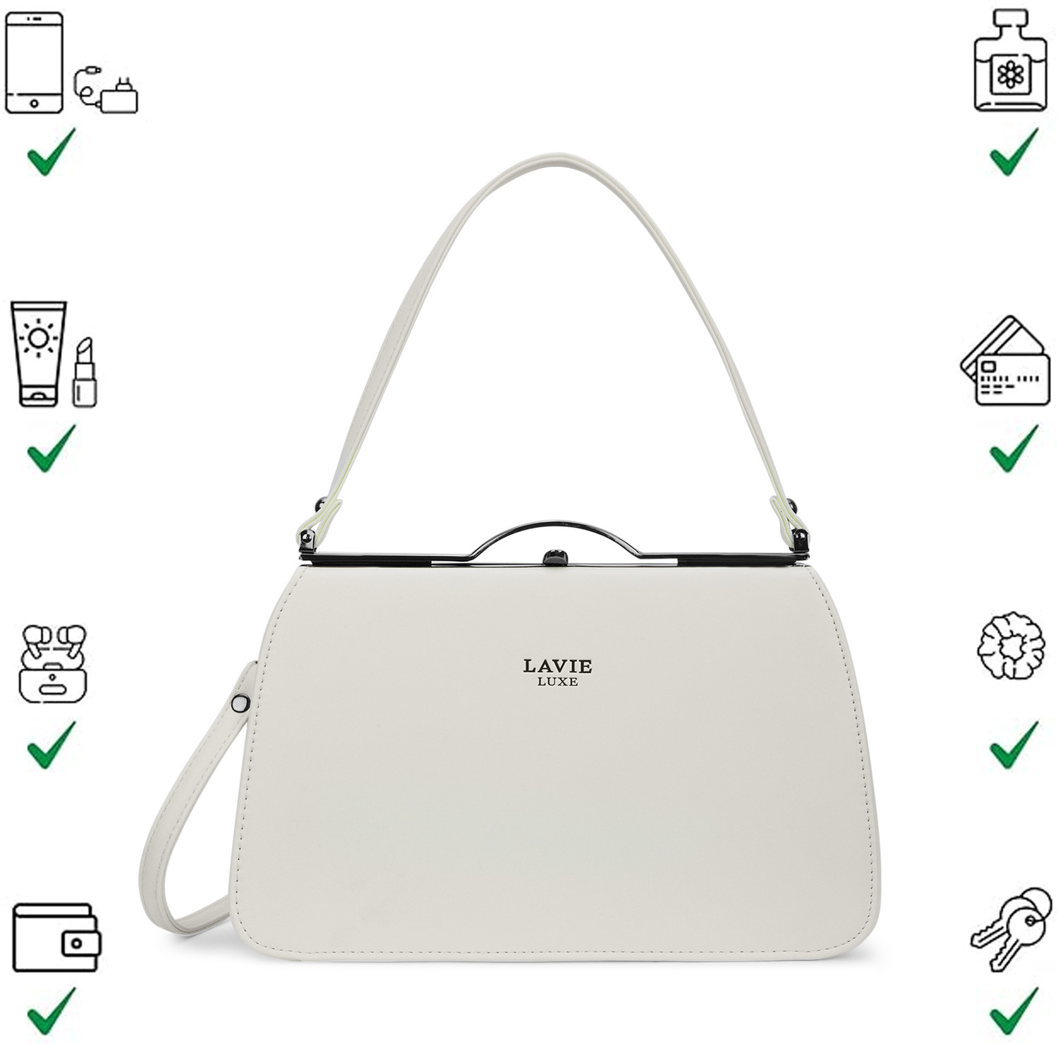 Image of Lavie Luxe Women White Satchel