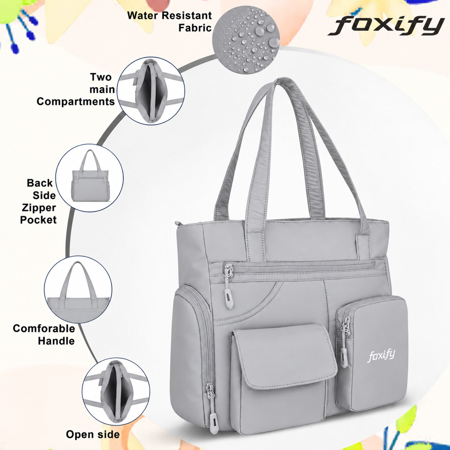 Image of FOXIFY Women Grey Shoulder Bag