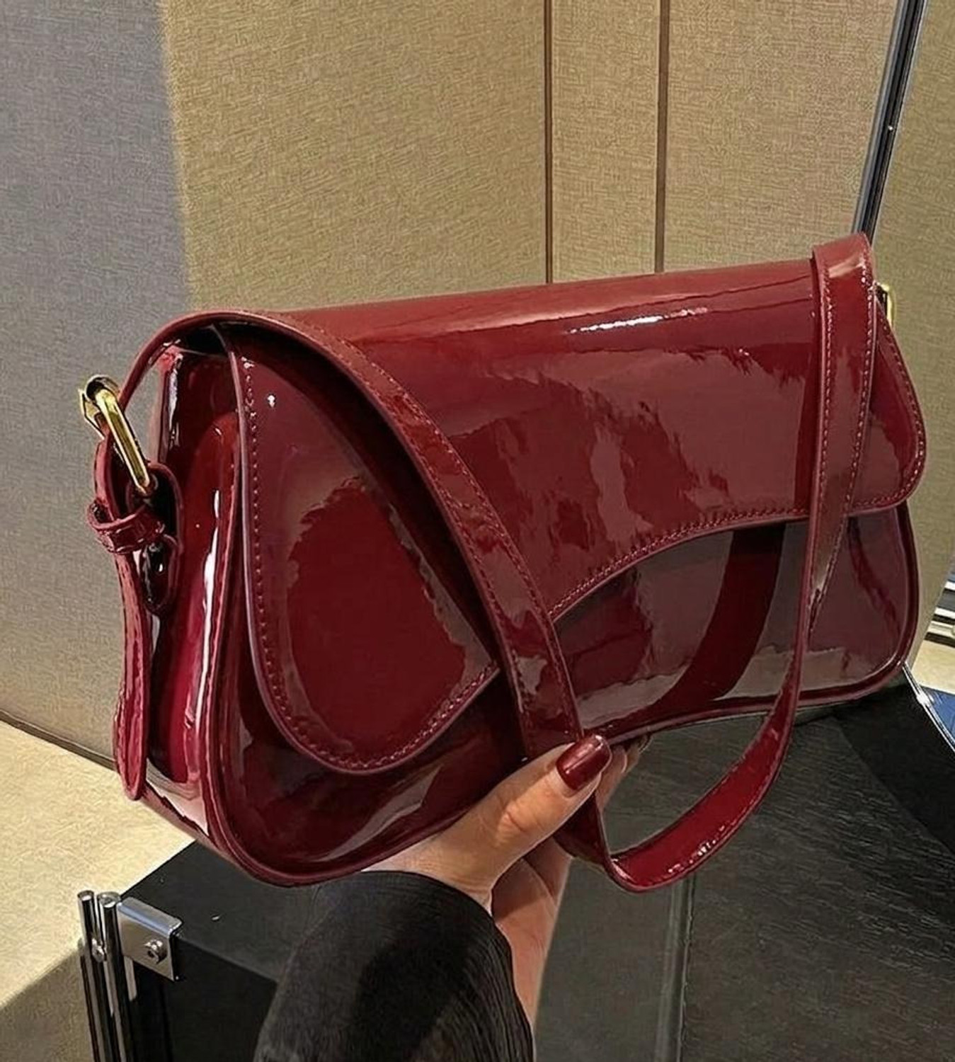 Image of LIZIQI Maroon Shoulder Bag Trendy korean sling bags for women,new bags ,