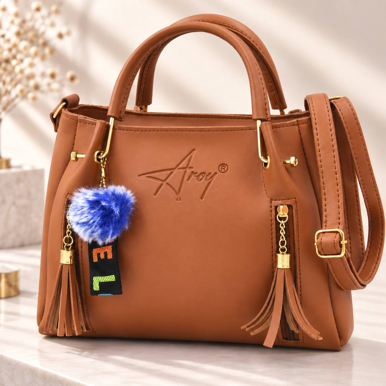 Aroy Women Tan Handbag