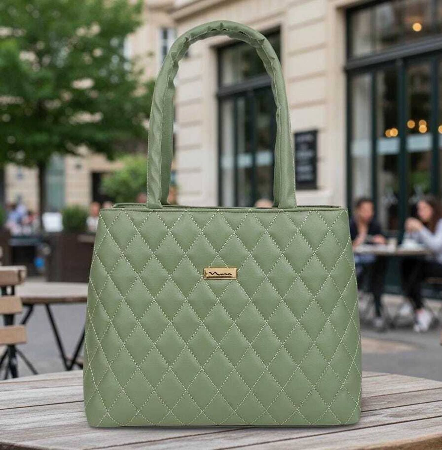 aesthetic Women Green Shoulder Bag