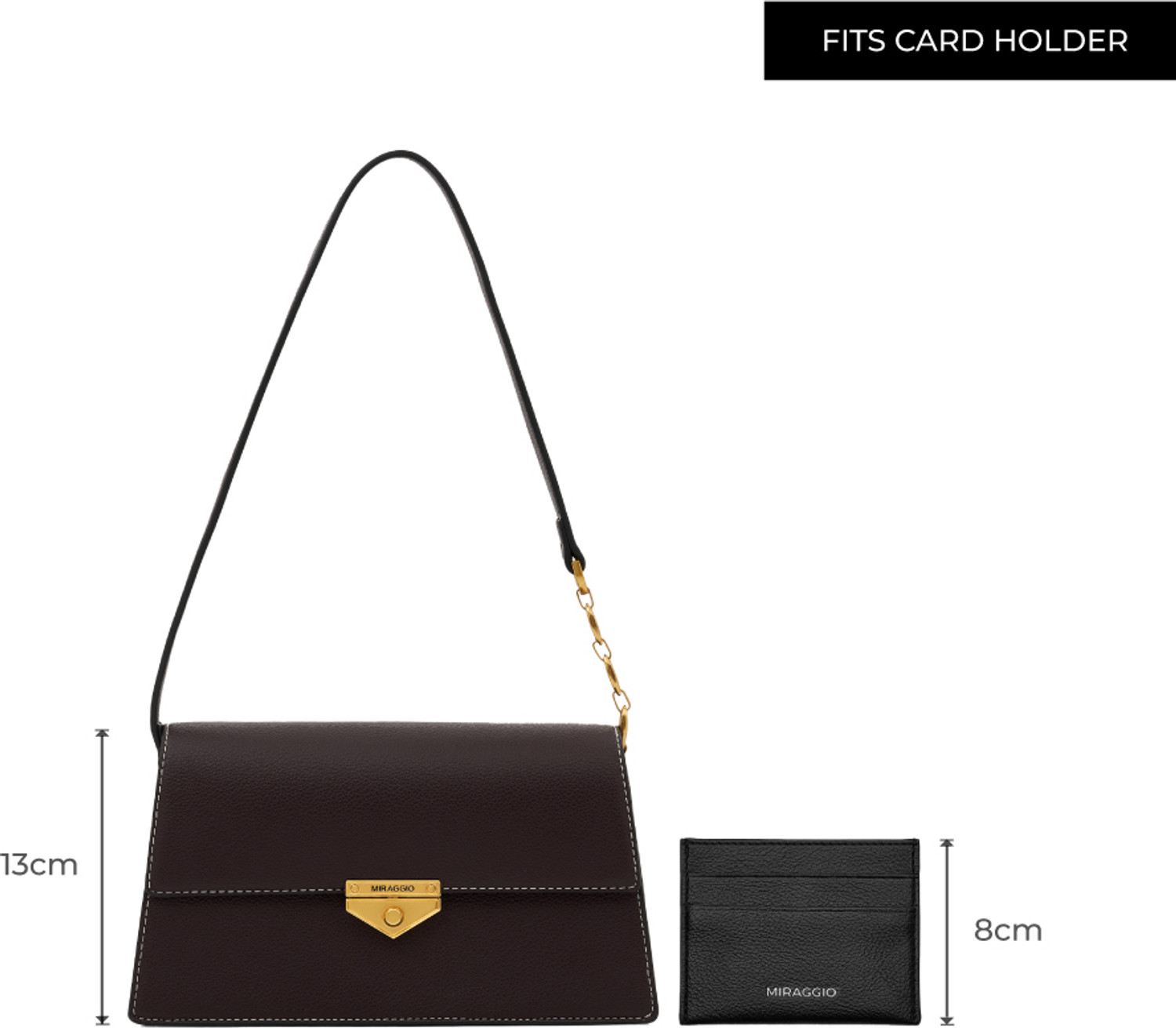 Image of Miraggio Women Brown Shoulder Bag