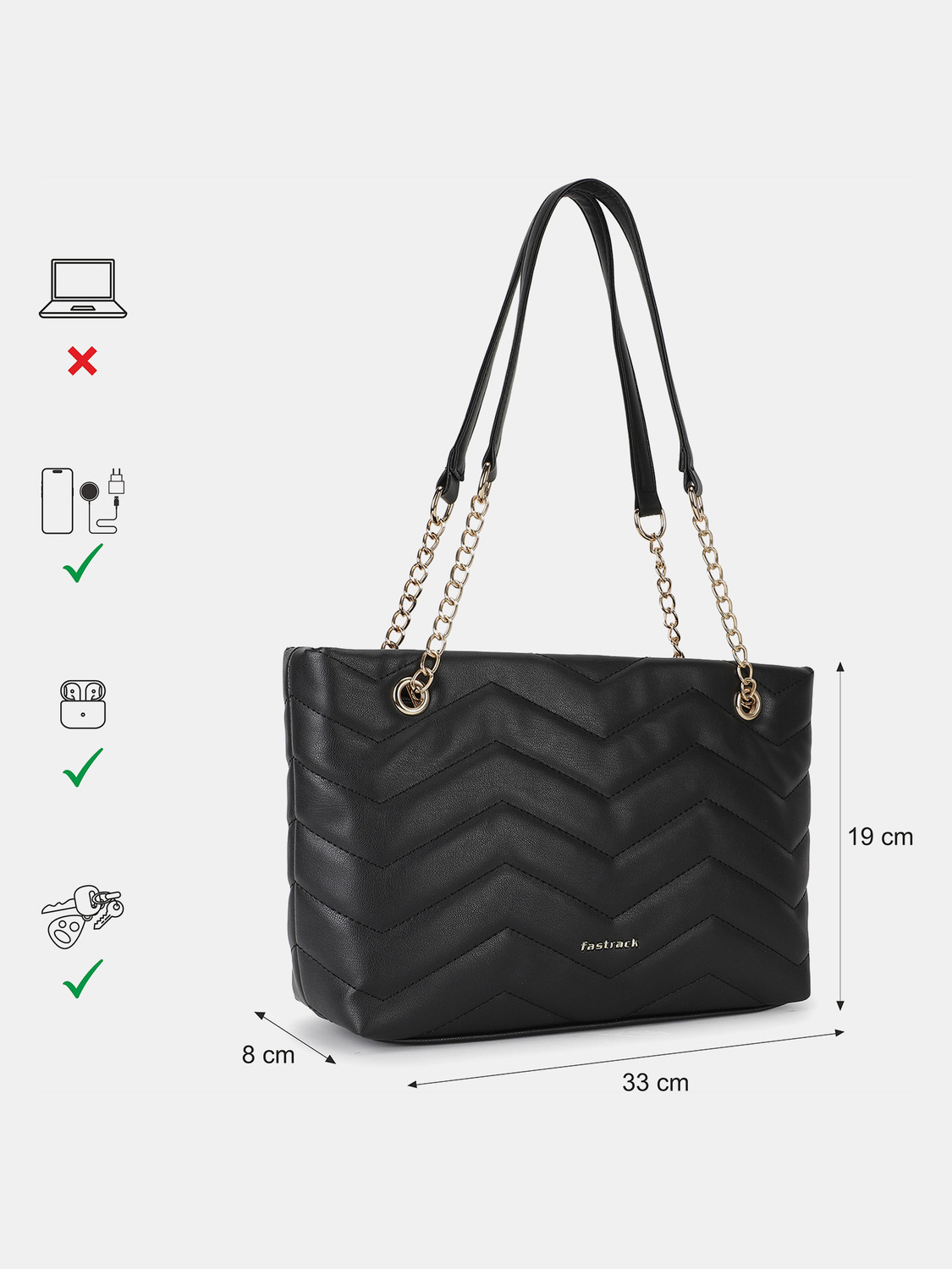 Image of Fastrack Women Black Shoulder Bag