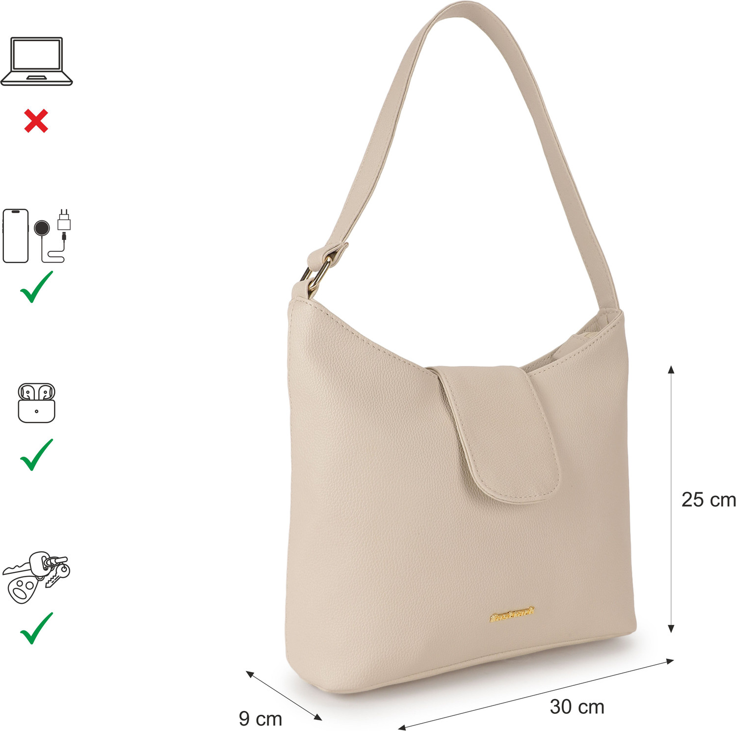 Image of Fastrack Women Beige Shoulder Bag