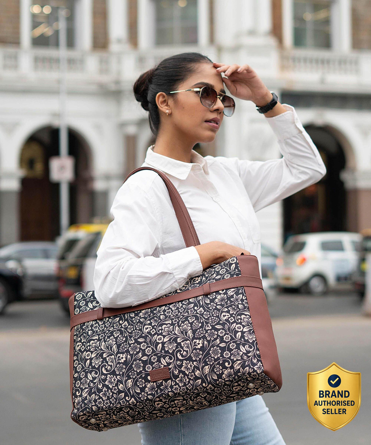 Image of ZOUK Women Black, Beige Shoulder Bag