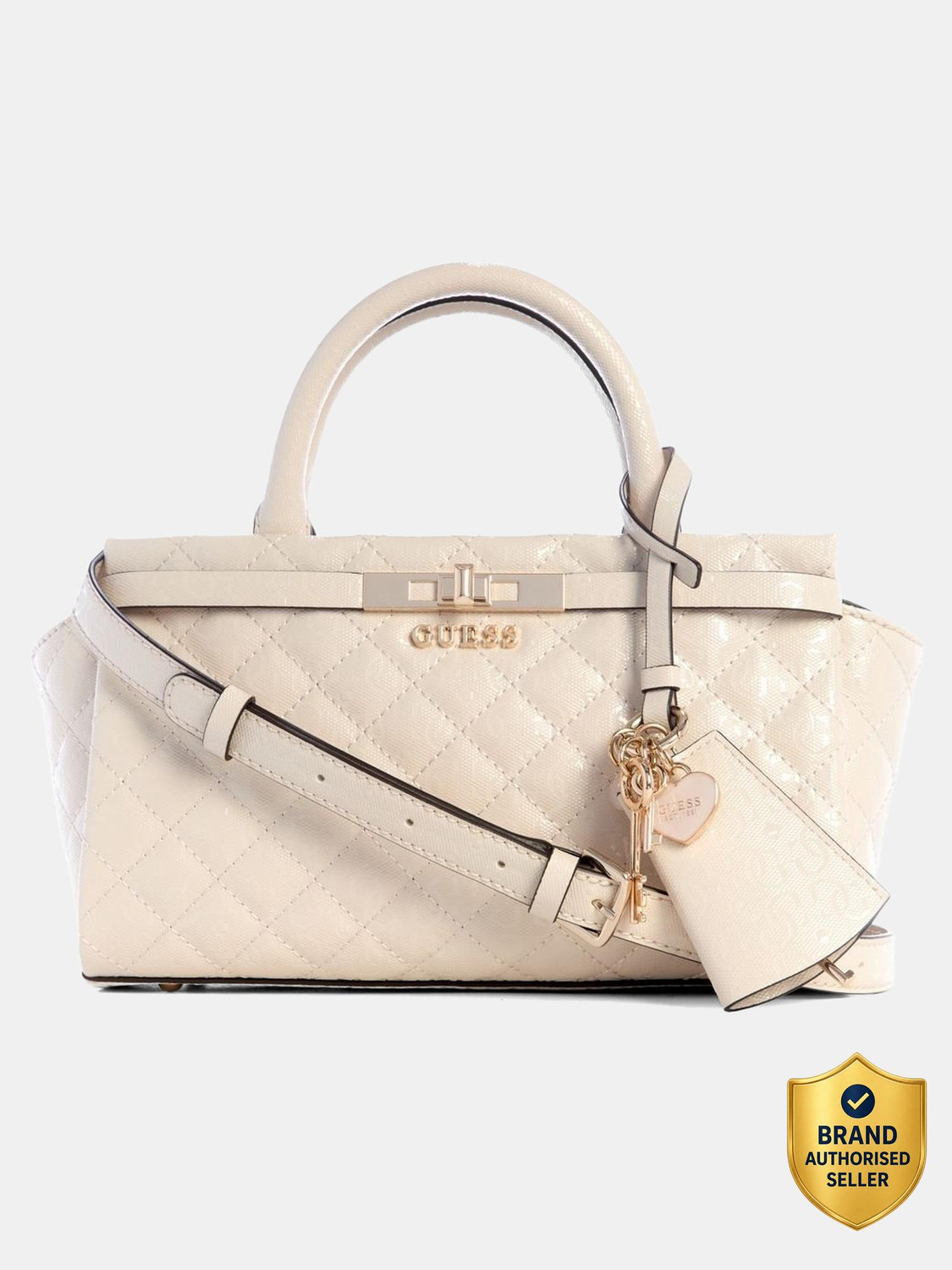 Image of GUESS Women Beige Satchel