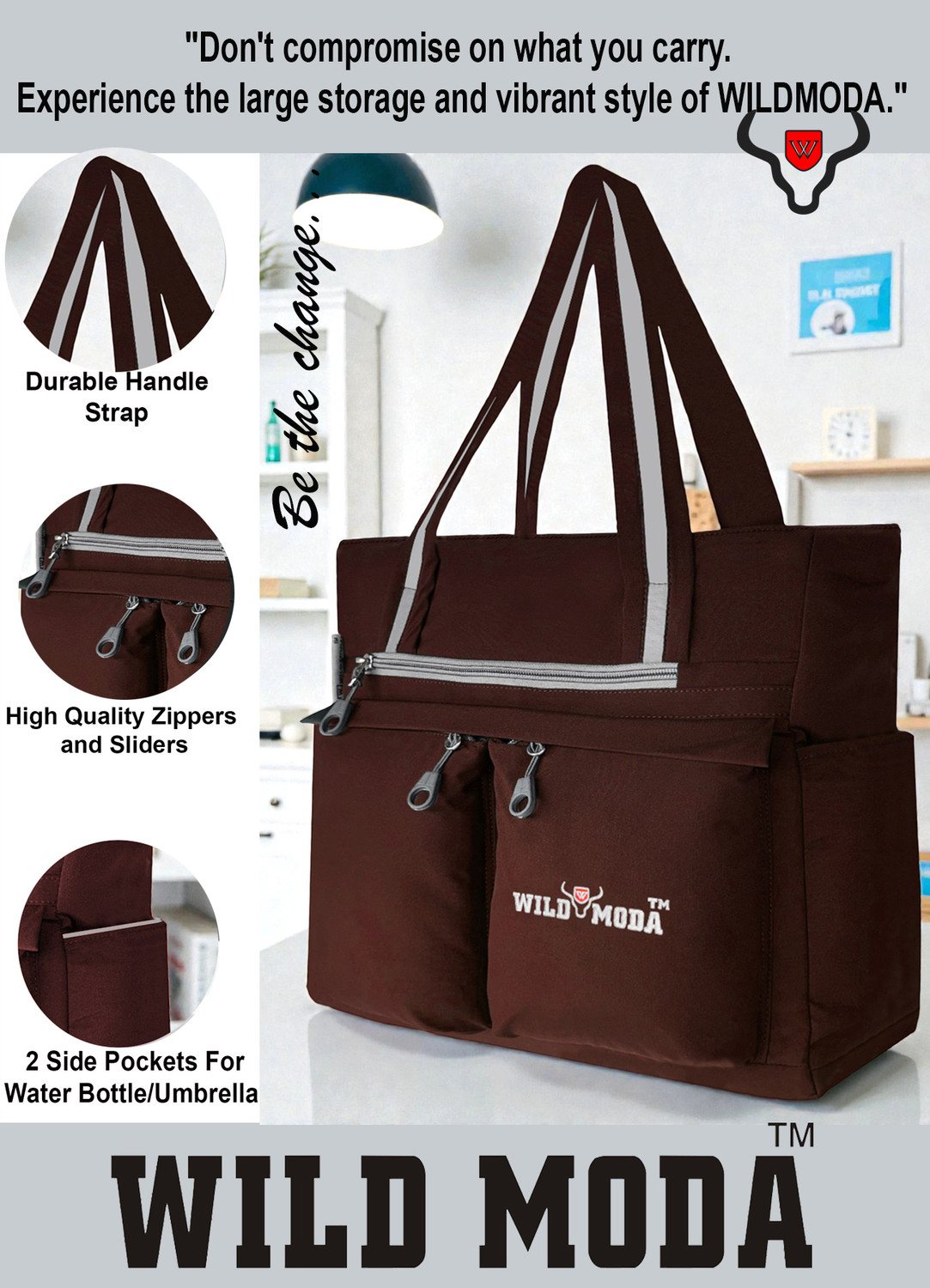 Image of Wildmoda Women Brown Shoulder Bag