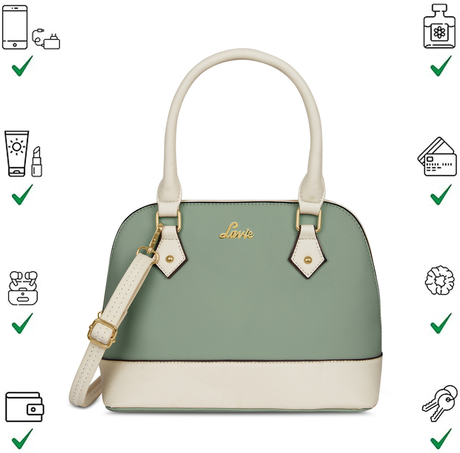 Image of LAVIE Women Green Satchel