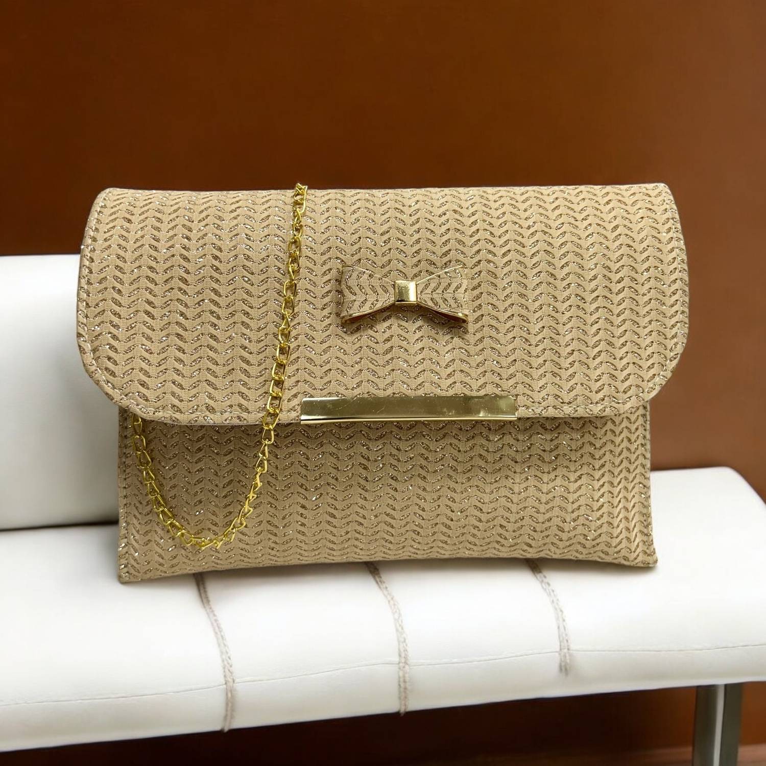 Carissa Women Gold Handbag
