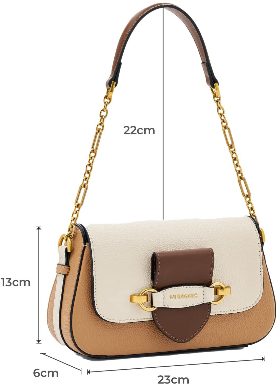 Image of Miraggio Women Beige Shoulder Bag