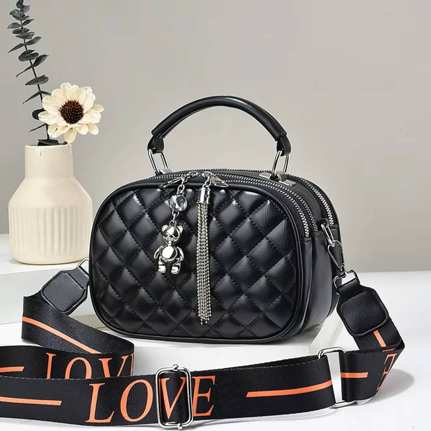 BATCAT Women Black Satchel