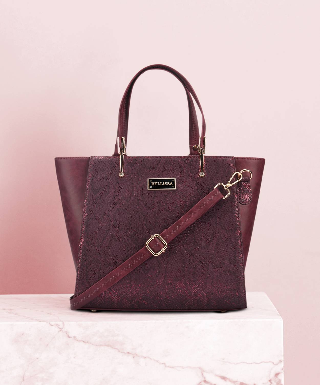 Bellissa Women Maroon Hand-held Bag