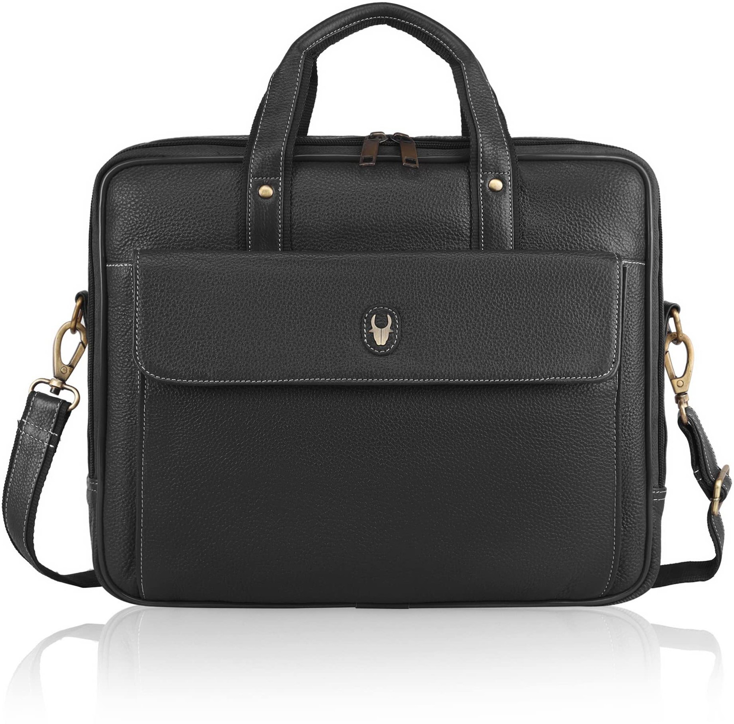 Image of WILDHORN Men Black Messenger Bag