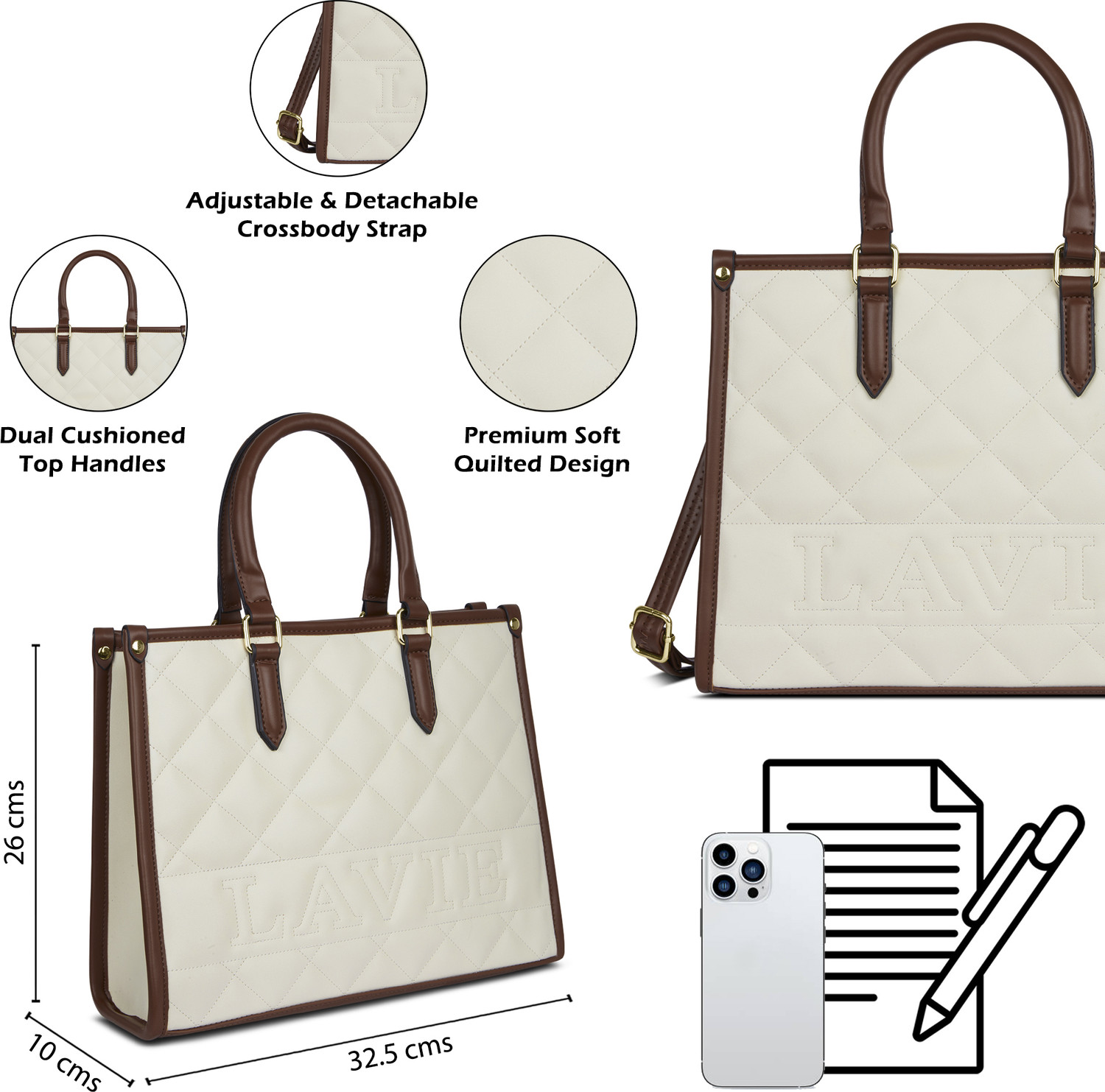 Image of LAVIE Women White Satchel