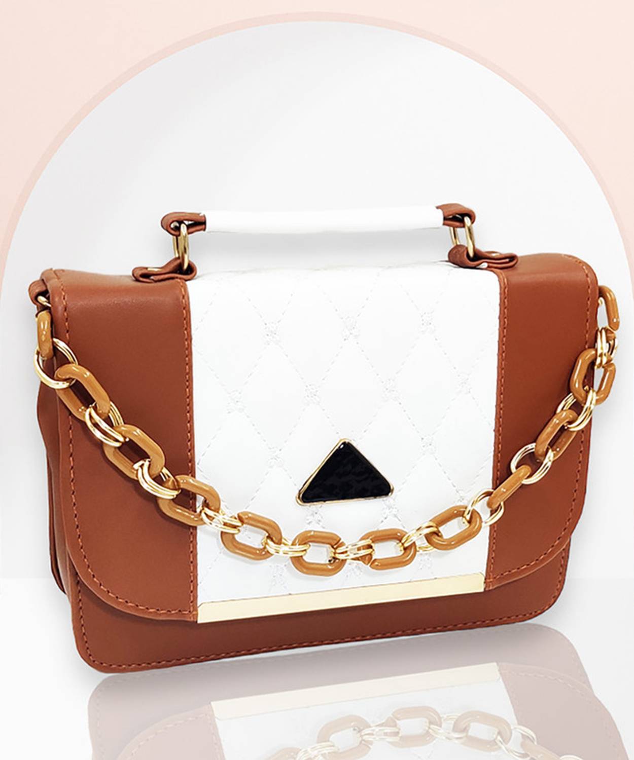 apricus Women Tan Hand-held Bag