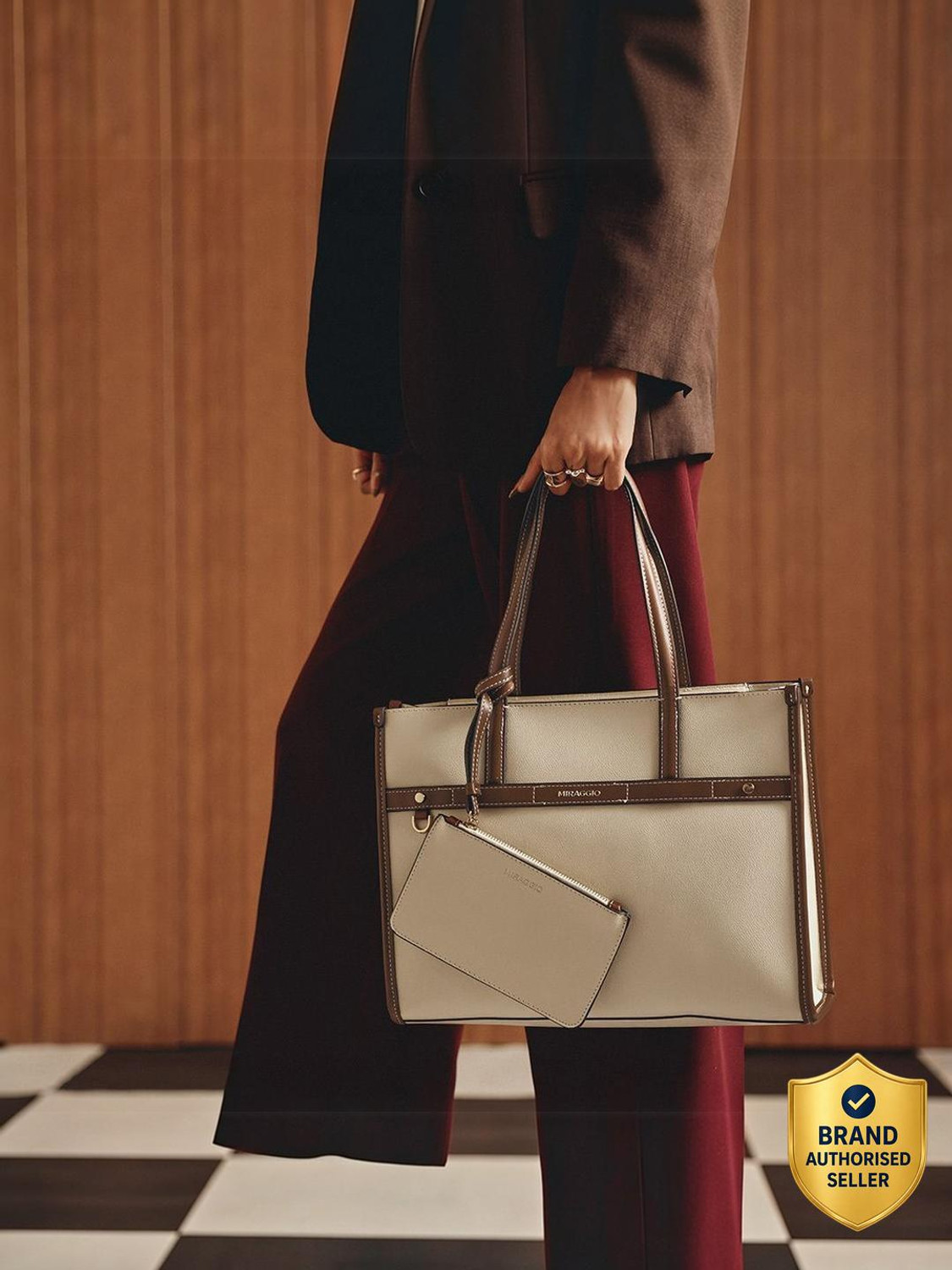 Image of Miraggio Women Brown Tote