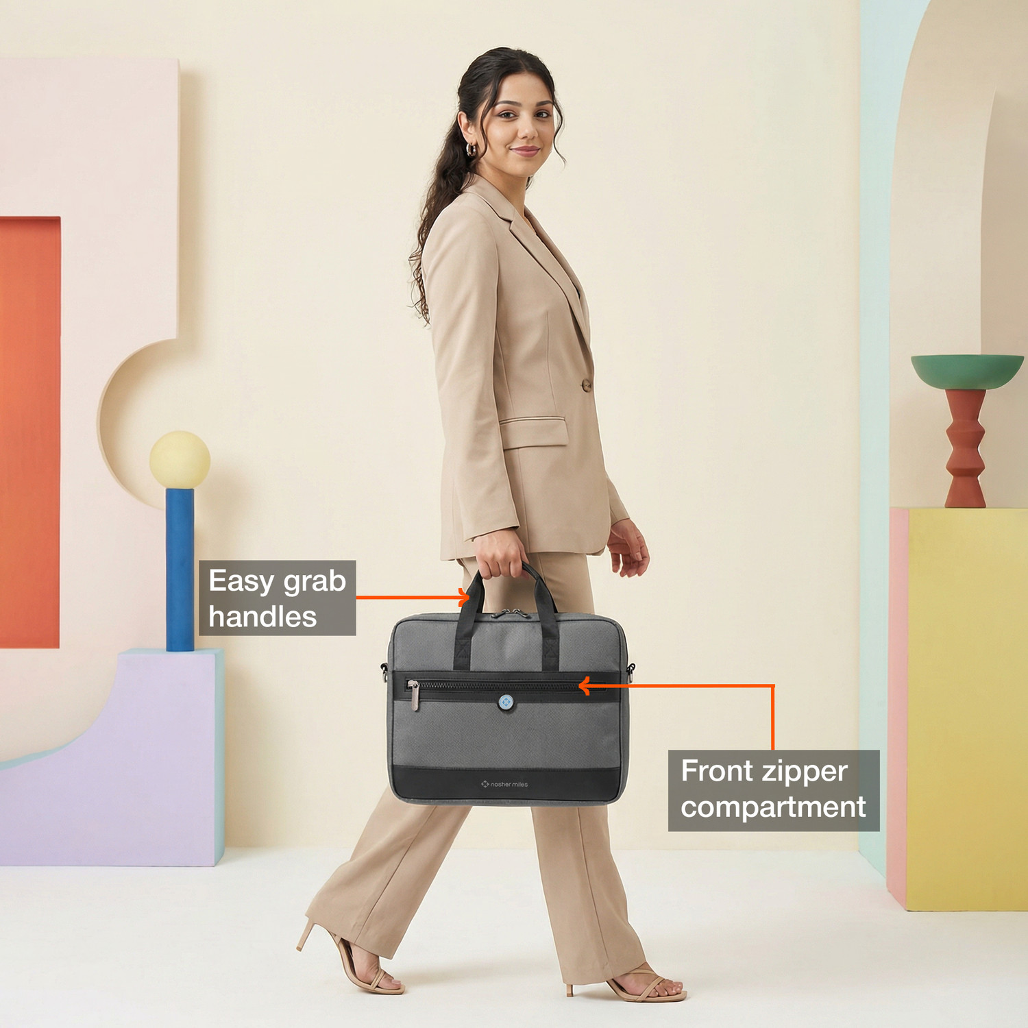 Image of NASHER MILES Men & Women Grey Messenger Bag