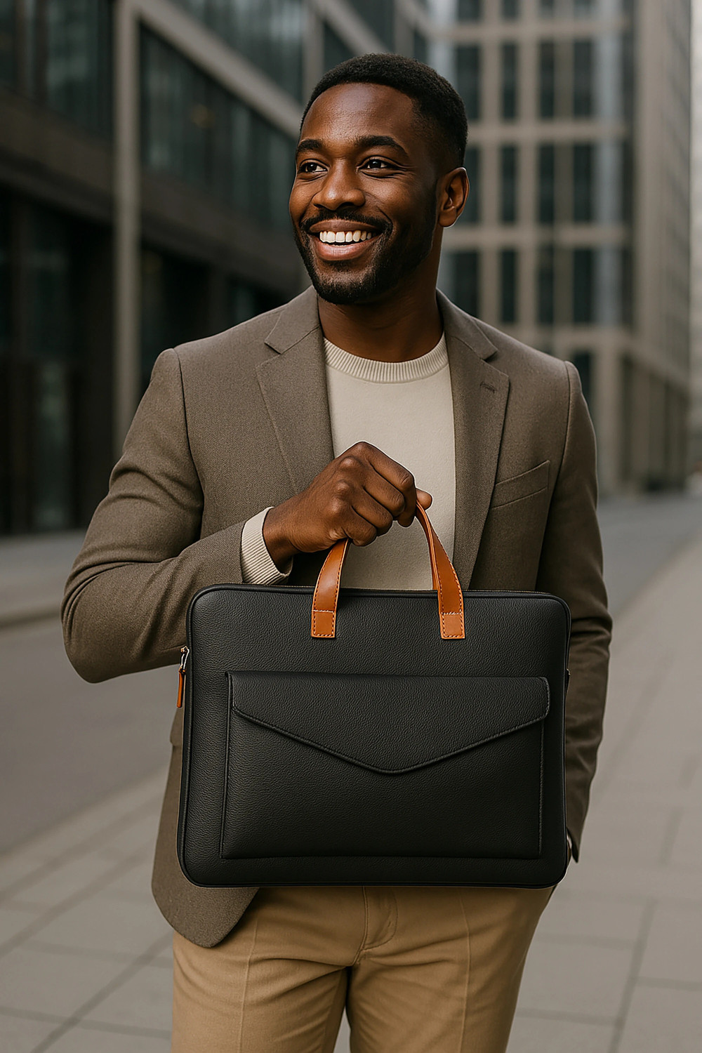Image of Gilmore Oak Men & Women Black Messenger Bag