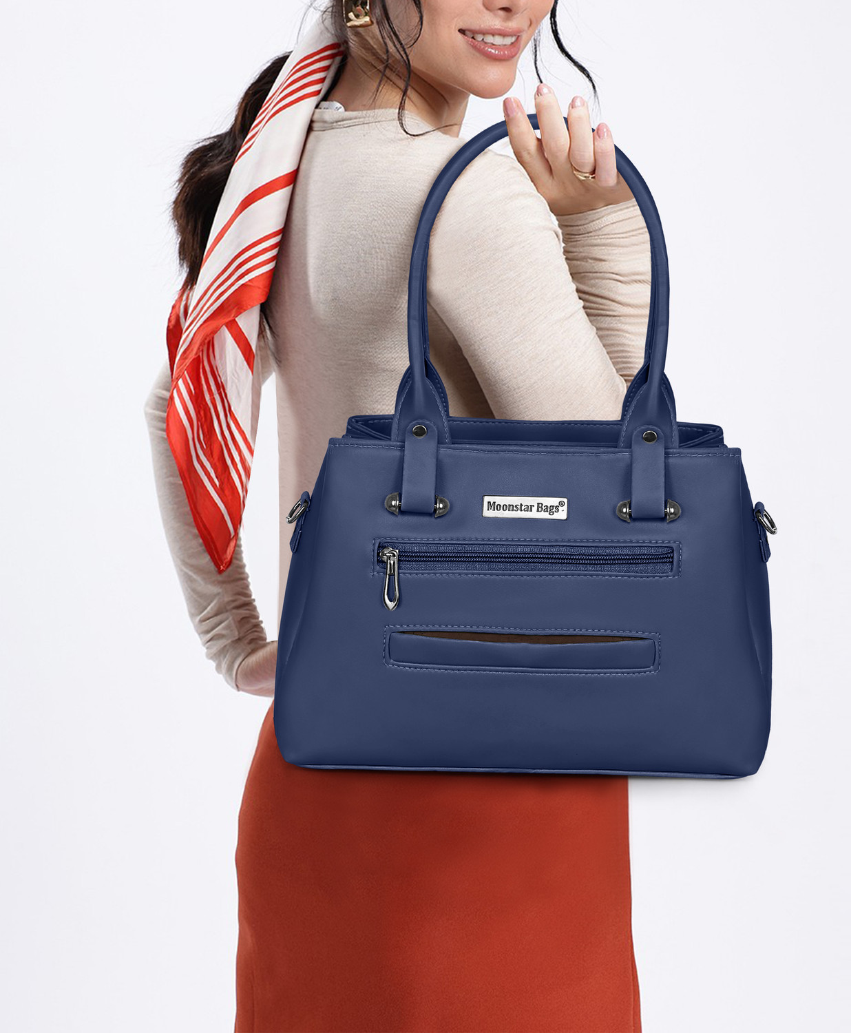 Image of MOONSTAR BAGS Women Blue Handbag