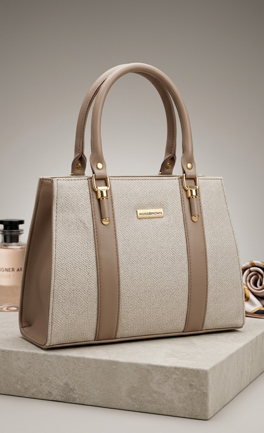 Image of Ross Brown Women Beige Hand-held Bag