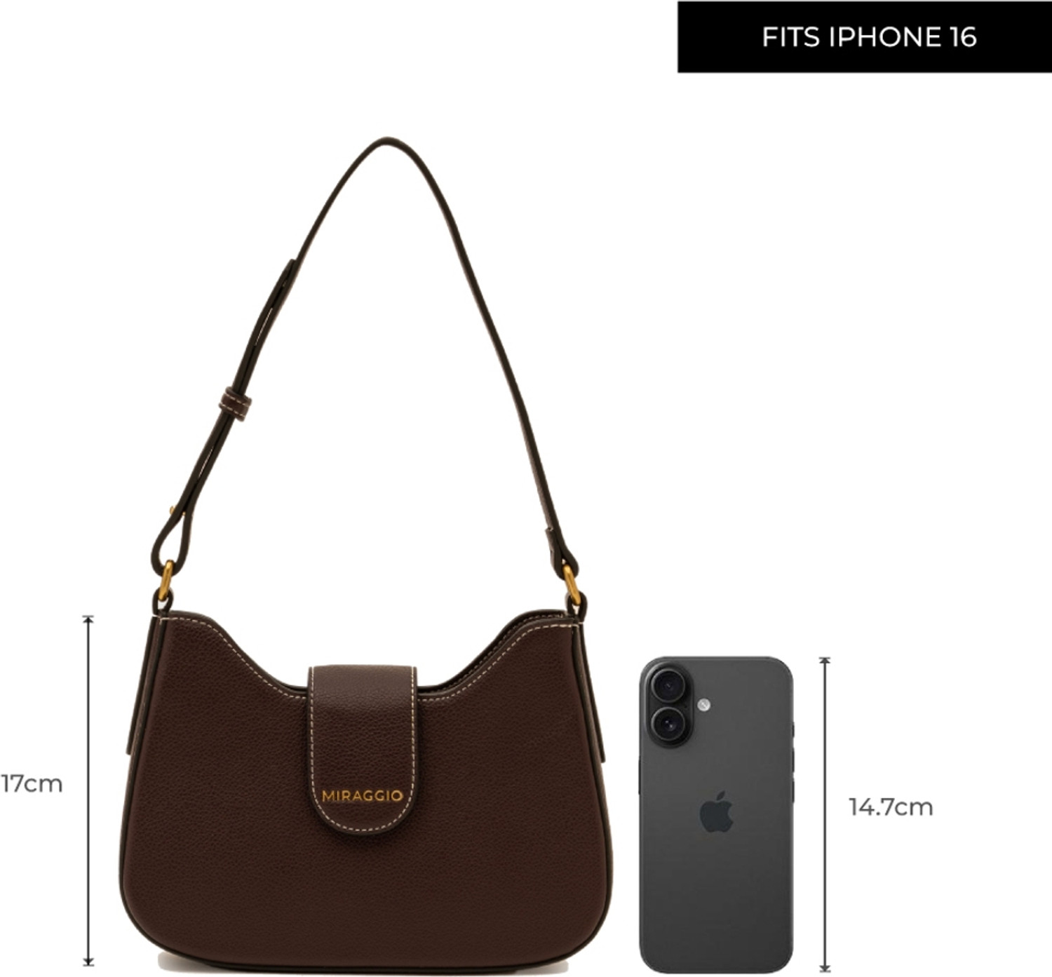 Image of Miraggio Women Brown Shoulder Bag