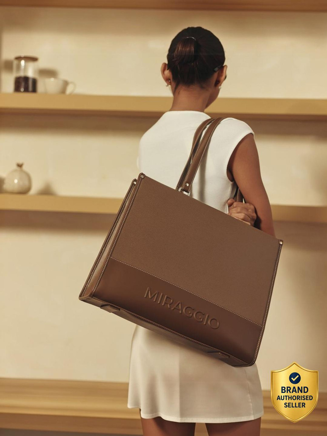 Image of Miraggio Women Brown Tote
